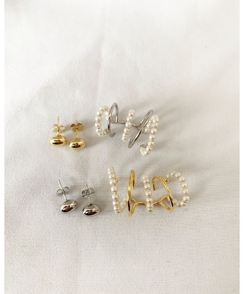 mou（モウ）の「ファッショナブルパールイヤーカフピアスセット（ピアス（両耳用）・レディース・シルバー/ゴールド・FREE）」の6枚目の写真