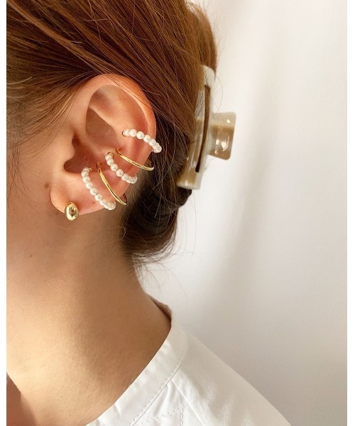 mou（モウ）の「ファッショナブルパールイヤーカフピアスセット（ピアス（両耳用）・レディース・シルバー/ゴールド・FREE）」の10枚目の写真