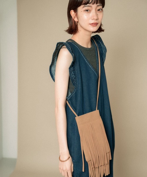 KBF（ケイビーエフ）の「フリンジミニBAG（ショルダーバッグ・レディース・ピンク/ベージュ系その他/グリーン系その他・ONE）」の2枚目の写真