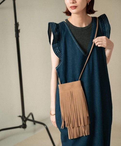 KBF（ケイビーエフ）の「フリンジミニBAG（ショルダーバッグ・レディース・ピンク/ベージュ系その他/グリーン系その他・ONE）」の6枚目の写真