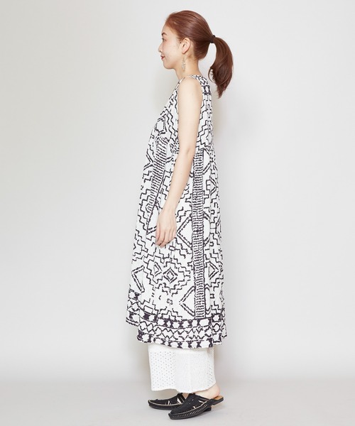 チャイハネ（チャイハネ）の「【チャイハネ】yul アジラルノースリーブワンピース（ワンピース・レディース・ホワイト/ベージュ/カーキ/ブラック・FREE）」の21枚目の写真