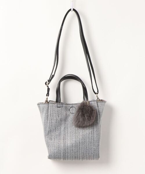 SAC(サック)の「人気手提げツイード素材フォックスファーチャーム付きハンドバッグ SAC unit(ハンドバッグ・レディース・ブラック/レッド/グリーン・FREE)」の12枚目の写真