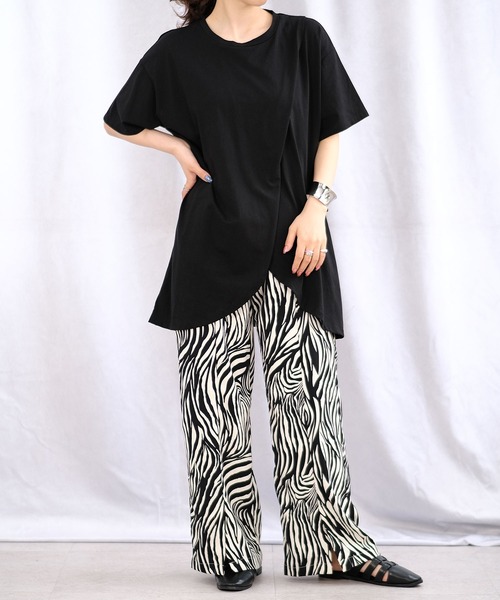 ＡＮＤＪ（アンドジェイ）の「ゼブラ柄フロントスリットイージーパンツ（その他パンツ・レディース・ベージュ/ブラック/テラコッタ・M）」の14枚目の写真