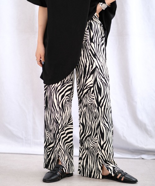 ＡＮＤＪ（アンドジェイ）の「ゼブラ柄フロントスリットイージーパンツ（その他パンツ・レディース・ベージュ/ブラック/テラコッタ・M）」の15枚目の写真