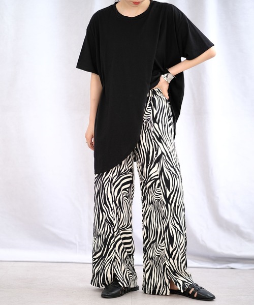 ＡＮＤＪ（アンドジェイ）の「ゼブラ柄フロントスリットイージーパンツ（その他パンツ・レディース・ベージュ/ブラック/テラコッタ・M）」の18枚目の写真