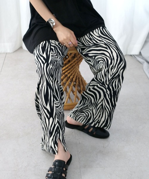 ＡＮＤＪ（アンドジェイ）の「ゼブラ柄フロントスリットイージーパンツ（その他パンツ・レディース・ベージュ/ブラック/テラコッタ・M）」の20枚目の写真