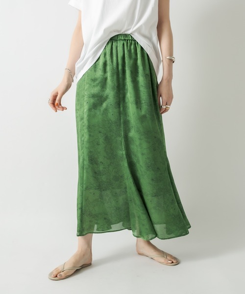 RIVE DROITE（リヴドロワ）の「ドローイングフラワースカート（スカート・レディース・イエロー/グリーン・FREE）」の3枚目の写真