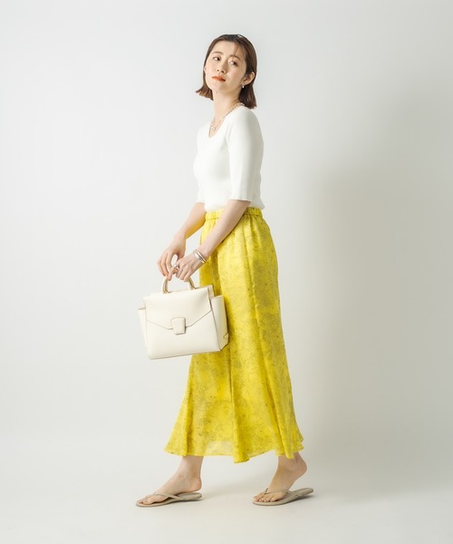 RIVE DROITE（リヴドロワ）の「ドローイングフラワースカート（スカート・レディース・イエロー/グリーン・FREE）」の6枚目の写真