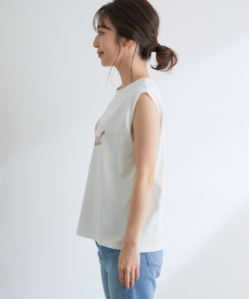VIS（ビス）の「グラフィックアソートフレンチTシャツ（Tシャツ/カットソー・レディース・スミクロ/ベージュ/ホワイト・FREE）」の19枚目の写真
