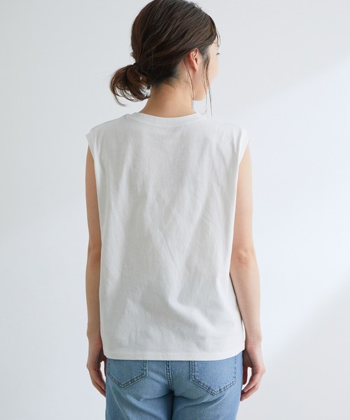 VIS（ビス）の「グラフィックアソートフレンチTシャツ（Tシャツ/カットソー・レディース・スミクロ/ベージュ/ホワイト・FREE）」の8枚目の写真