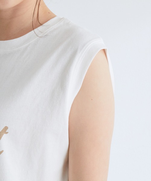 VIS（ビス）の「グラフィックアソートフレンチTシャツ（Tシャツ/カットソー・レディース・スミクロ/ベージュ/ホワイト・FREE）」の11枚目の写真