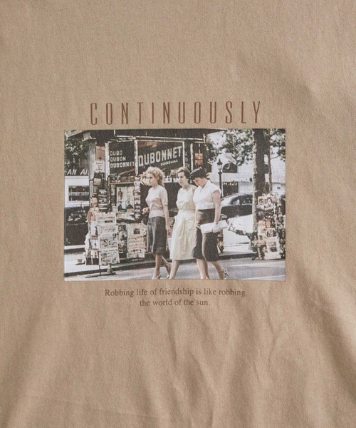 VIS（ビス）の「グラフィックアソートフレンチTシャツ（Tシャツ/カットソー・レディース・スミクロ/ベージュ/ホワイト・FREE）」の17枚目の写真