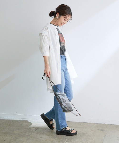 VIS（ビス）の「グラフィックアソートフレンチTシャツ（Tシャツ/カットソー・レディース・スミクロ/ベージュ/ホワイト・FREE）」の12枚目の写真