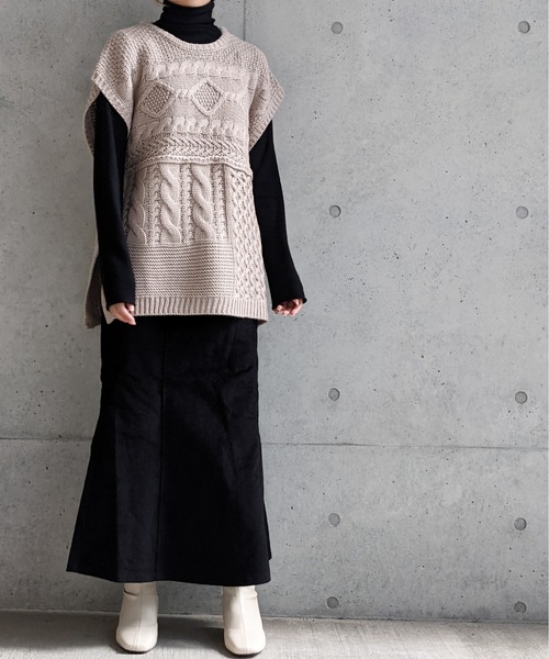 Per sist ence(パーシエンス)の「Per sist ence/パーシエンス コーデュロイスカート(スカート・レディース・ブラック/ブラウン/アイボリー・FREE)」の8枚目の写真