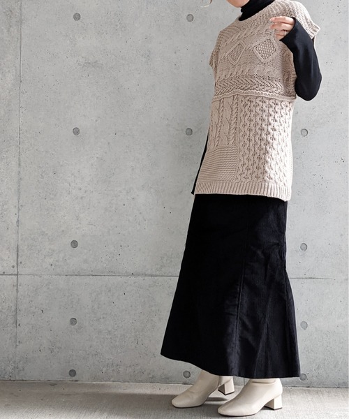 Per sist ence(パーシエンス)の「Per sist ence/パーシエンス コーデュロイスカート(スカート・レディース・ブラック/ブラウン/アイボリー・FREE)」の7枚目の写真