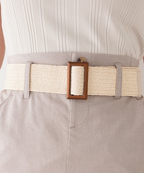 natural couture（ナチュラルクチュール）の「ストレッチリネンベルト付タイトスカート（スカート・レディース・ベージュ/ブラック/ライトベージュ/グリーン・FREE）」の20枚目の写真
