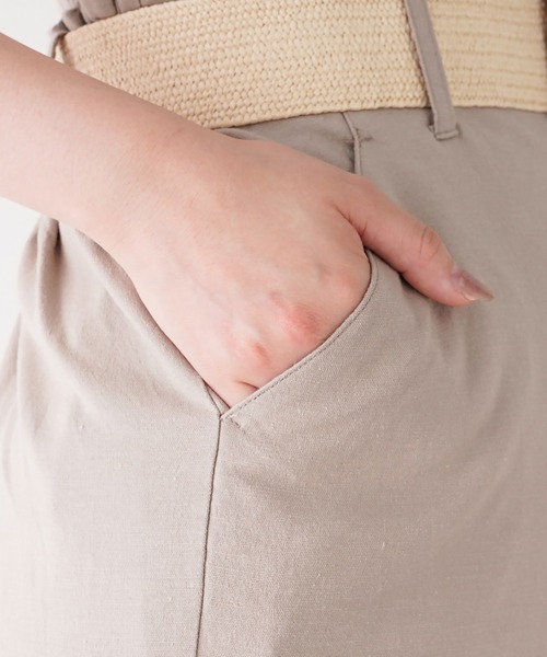 natural couture（ナチュラルクチュール）の「ストレッチリネンベルト付タイトスカート（スカート・レディース・ベージュ/ブラック/ライトベージュ/グリーン・FREE）」の21枚目の写真