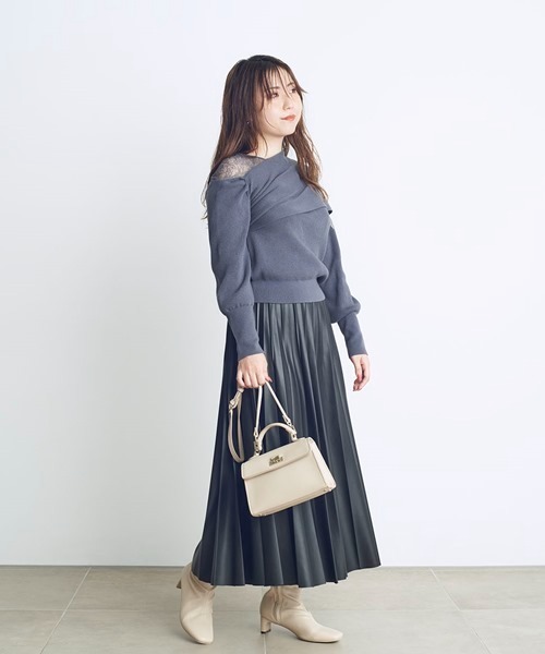SNIDEL（スナイデル）の「レザープリーツスカート（スカート