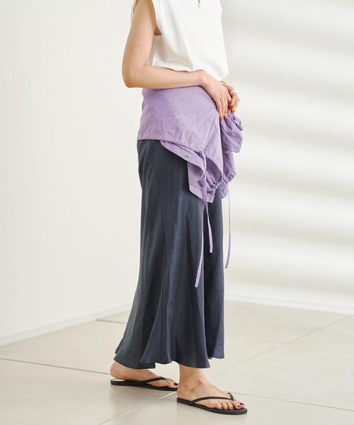 DouDou(ドゥドゥ)の「ブライトレーヨンサテンスカート(スカート・レディース・ベージュ/グリーン/ブルー・FREE)」の11枚目の写真