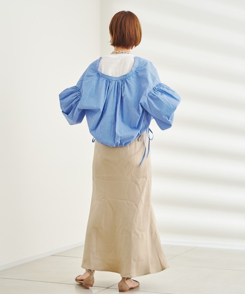 DouDou(ドゥドゥ)の「ブライトレーヨンサテンスカート(スカート・レディース・ベージュ/グリーン/ブルー・FREE)」の18枚目の写真