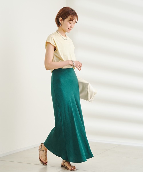 DouDou(ドゥドゥ)の「ブライトレーヨンサテンスカート(スカート・レディース・ベージュ/グリーン/ブルー・FREE)」の16枚目の写真