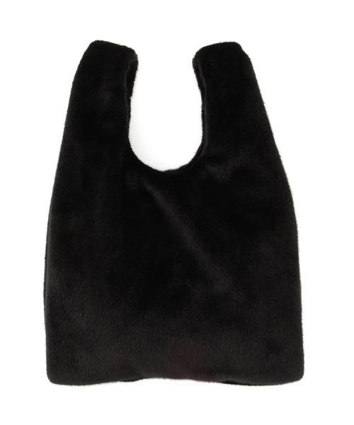 ADAM ET ROPE'（アダムエロペ）の「フェイクファートートバッグ（トートバッグ・レディース・ブラック/ライトグリーン・FREE）」の6枚目の写真