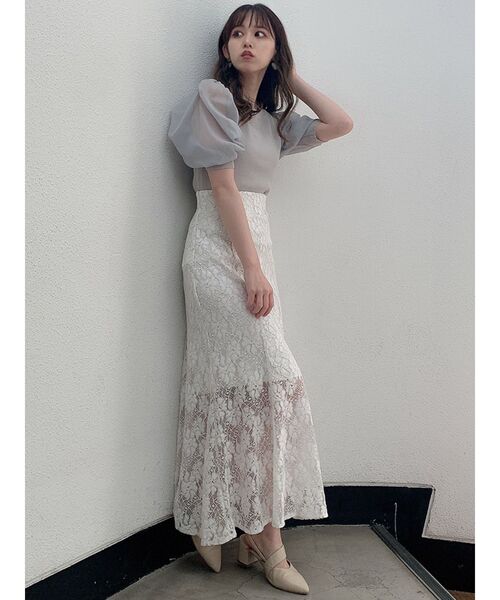 dazzlin(ダズリン)の「レースマーメイドスカート(スカート・レディース・ブラック/ベージュ/オフホワイト・SMALL/MEDIUM)」の8枚目の写真