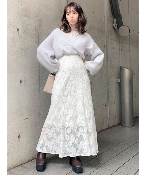 dazzlin(ダズリン)の「レースマーメイドスカート(スカート・レディース・ブラック/ベージュ/オフホワイト・SMALL/MEDIUM)」の17枚目の写真