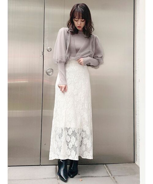 dazzlin(ダズリン)の「レースマーメイドスカート(スカート・レディース・ブラック/ベージュ/オフホワイト・SMALL/MEDIUM)」の18枚目の写真