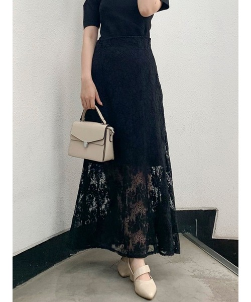 dazzlin(ダズリン)の「レースマーメイドスカート(スカート・レディース・ブラック/ベージュ/オフホワイト・SMALL/MEDIUM)」の2枚目の写真
