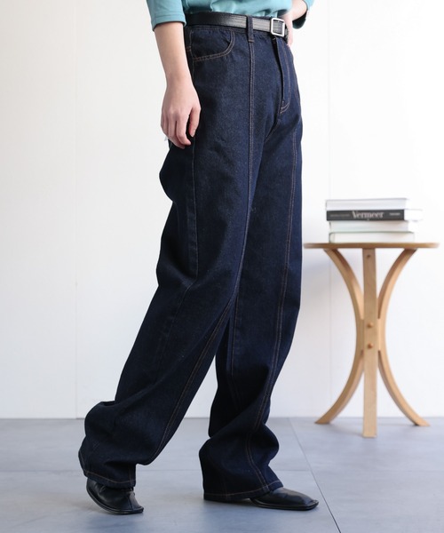 ap retro(アプレトロ)の「キリカエセミフレアデニムパンツ / フリンジデニムパンツ(デニムパンツ・レディース・インディゴブルー/ブルー/サックスブルー・SMALL/MEDIUM/LARGE)」の19枚目の写真