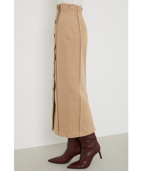 rienda（リエンダ）の「フロントボタンタックポイントスカート（スカート・レディース・ブラック/ピンク/ベージュ・MEDIUM/SMALL）」の10枚目の写真