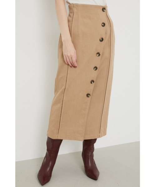 rienda（リエンダ）の「フロントボタンタックポイントスカート（スカート・レディース・ブラック/ピンク/ベージュ・MEDIUM/SMALL）」の12枚目の写真