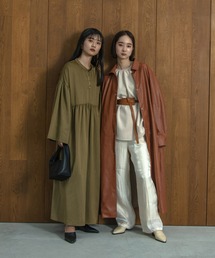 I_am | bell sleeve satin gather dress(ワンピース)