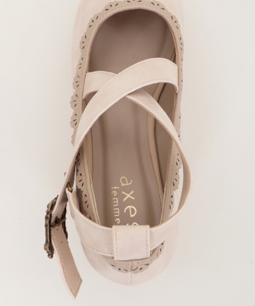 axes femme(アクシーズファム)の「クロスベルトウエッジパンプス(パンプス・レディース・ブラック/ベージュ・MEDIUM/LARGE)」の10枚目の写真