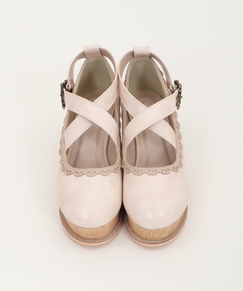 axes femme(アクシーズファム)の「クロスベルトウエッジパンプス(パンプス・レディース・ブラック/ベージュ・MEDIUM/LARGE)」の12枚目の写真