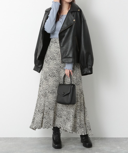 Heather（ヘザー）の「レオパードプリーツマーメイドスカート 239586