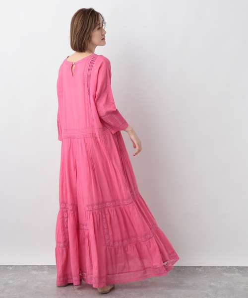 Parke Orchestral 650-280-26 V ワンピース Parke Orchestral 650-280-26 V ワンピース 花柄 シャツカラー