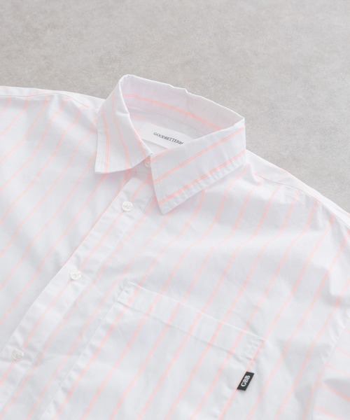 URBAN RESEARCH（アーバンリサーチ）の「GOODBETTERBEST　ネオンストライプシャツ（シャツ/ブラウス・メンズ・グリーン/オレンジ・1/2）」の3枚目の写真