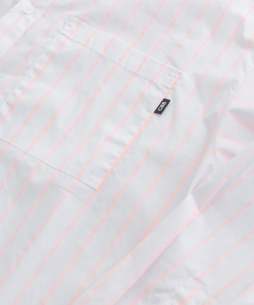 URBAN RESEARCH（アーバンリサーチ）の「GOODBETTERBEST　ネオンストライプシャツ（シャツ/ブラウス・メンズ・グリーン/オレンジ・1/2）」の6枚目の写真