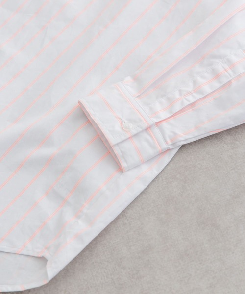 URBAN RESEARCH（アーバンリサーチ）の「GOODBETTERBEST　ネオンストライプシャツ（シャツ/ブラウス・メンズ・グリーン/オレンジ・1/2）」の11枚目の写真