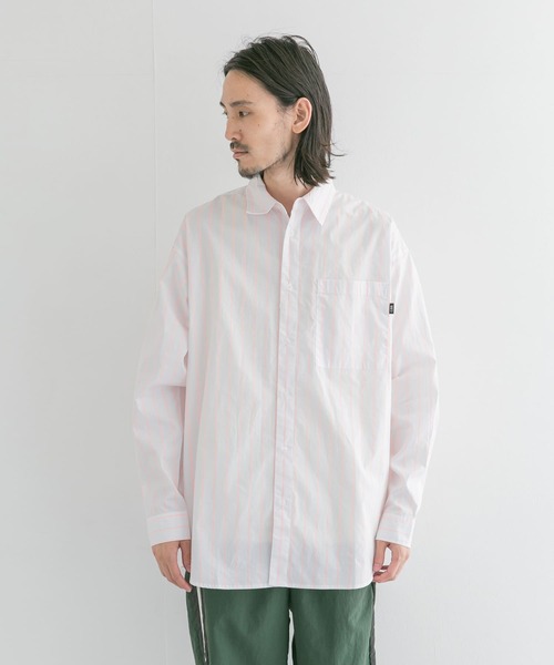 URBAN RESEARCH（アーバンリサーチ）の「GOODBETTERBEST　ネオンストライプシャツ（シャツ/ブラウス・メンズ・グリーン/オレンジ・1/2）」の14枚目の写真