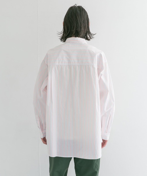 URBAN RESEARCH（アーバンリサーチ）の「GOODBETTERBEST　ネオンストライプシャツ（シャツ/ブラウス・メンズ・グリーン/オレンジ・1/2）」の10枚目の写真