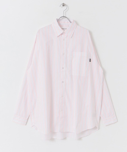 URBAN RESEARCH（アーバンリサーチ）の「GOODBETTERBEST　ネオンストライプシャツ（シャツ/ブラウス・メンズ・グリーン/オレンジ・1/2）」の9枚目の写真