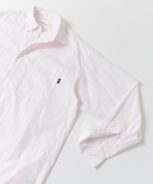 URBAN RESEARCH（アーバンリサーチ）の「GOODBETTERBEST　ネオンストライプシャツ（シャツ/ブラウス・メンズ・グリーン/オレンジ・1/2）」の4枚目の写真
