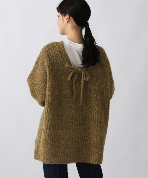 LOWRYS FARM（ローリーズファーム）の「２ＷＡＹメランジレースアップＬＳ　236934（ニット/セーター・レディース・チャコールグレー/ブラウン/グリーン/アイボリー・FREE）」の8枚目の写真