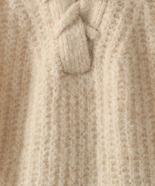 LOWRYS FARM（ローリーズファーム）の「２ＷＡＹメランジレースアップＬＳ　236934（ニット/セーター・レディース・チャコールグレー/ブラウン/グリーン/アイボリー・FREE）」の9枚目の写真