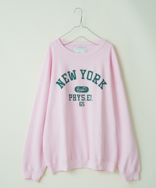 WHIMSIC（ウィムジック）の「【WHIMSIC】U.S コットンロゴスウェットクルー（Tシャツ/カットソー・レディース・チャコールグレー/パープル/ピンク/グリーン・FREE）」の8枚目の写真