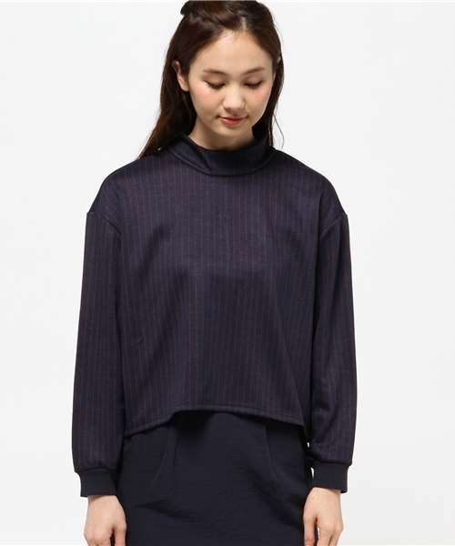 CIAOPANIC(チャオパニック)の「【Ciaopanic】ストライプハイネックPO(Tシャツ/カットソー・レディース・オフホワイト/ベージュ/レッド・FREE)」の4枚目の写真