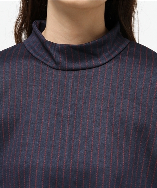 CIAOPANIC(チャオパニック)の「【Ciaopanic】ストライプハイネックPO(Tシャツ/カットソー・レディース・オフホワイト/ベージュ/レッド・FREE)」の7枚目の写真